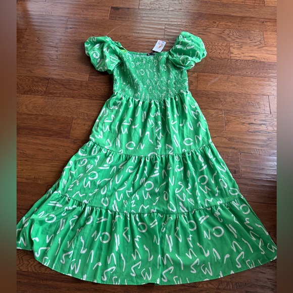 Pretty Garden Green Abstract‎ Print Maxi Dress - Picture 4 of 9